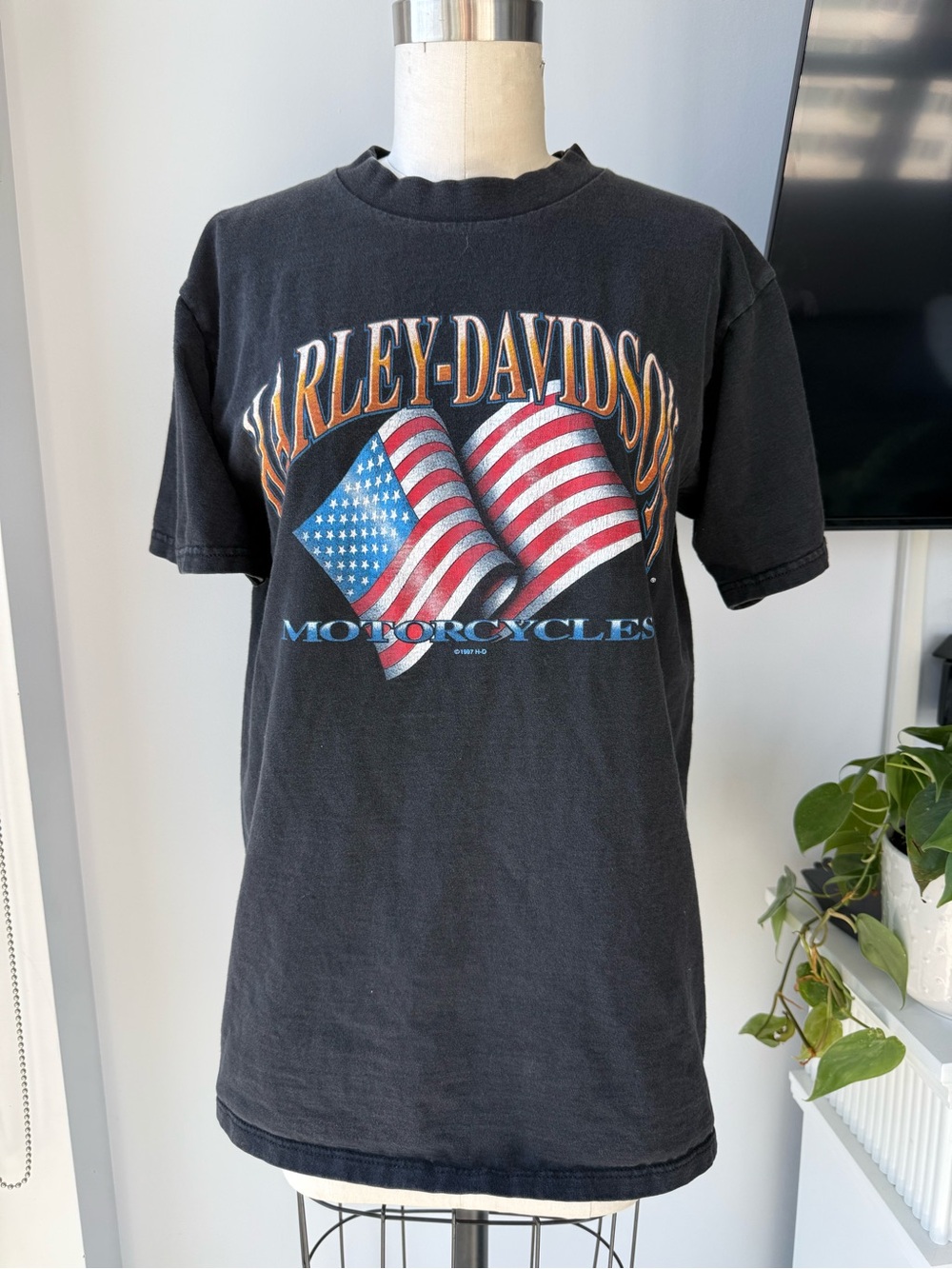 Vintage Harley-Davidson Tee with American Flag